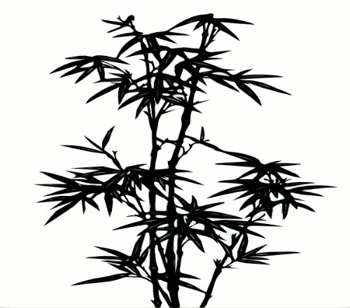 Attractive Black Bamboo Tree Tattoo Design